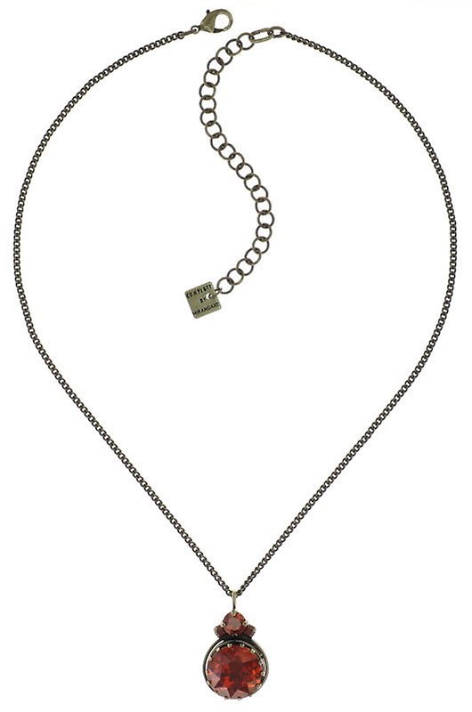 image pour Collier pendant Boho Twist Rouge crystal red magma 