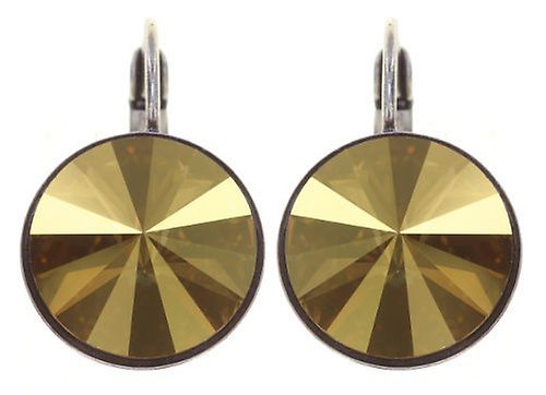 image for Earring Eurowire Rivoli Yellow crystal metallic sunshine 14mm
