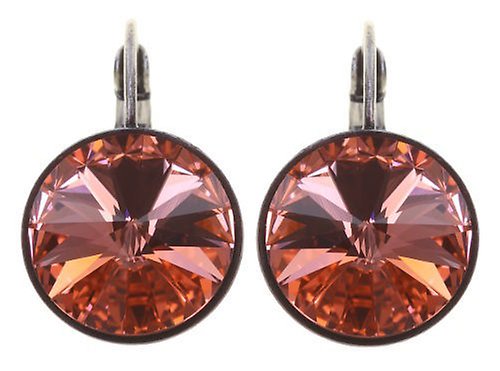 image for Earring Eurowire Rivoli Beige rose peach 14mm