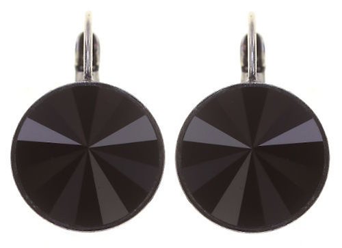 Bild für Ohrringe mit Brisur Rivoli Schwarz Jet 14mm
