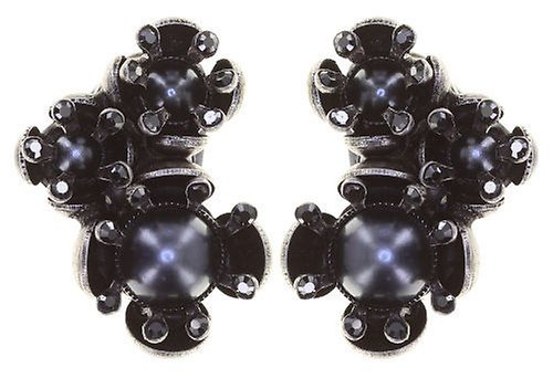 Bild für Ohrringe mit Clip Petit Fleur de Bloom Kohlenstoffblüte Black 