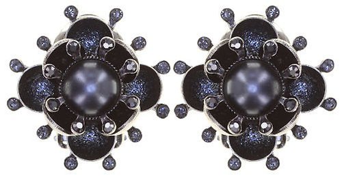 image for Earring clip Petit Fleur de Bloom Carbon Bloom Black 
