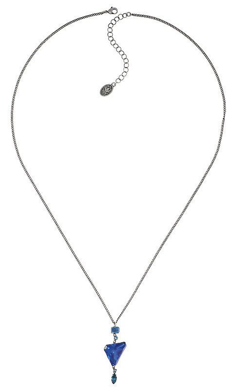 image for Necklace Pendant (Long) Mix the Rocks Crystal Blue Blue 