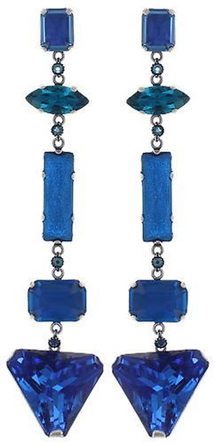 Bild für Ohrstecker baumelnd Mix the Rocks Kristallblau Blau 