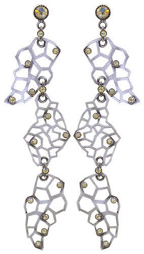 image pour Clou d'oreille pendant Textures Under The Sea yellow shades light topaz shimmer 