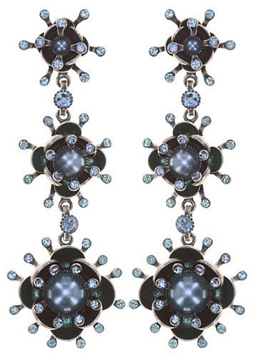 image for Earring Stud Dangling Petit Fleur de Bloom Mint Sorbet Blue 