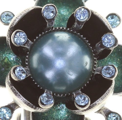 image pour Boucles d'oreilles Clip Petit Fleur de Bloom Sorbét Menthe Blue 