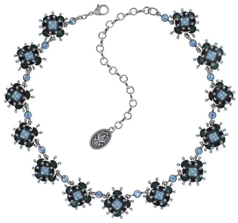 image for Necklace Collier Petit Fleur de Bloom Mint Sorbet Blue 