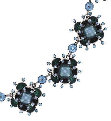 image for Necklace Collier Petit Fleur de Bloom Mint Sorbet Blue 