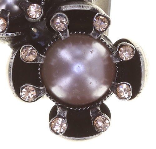 image pour Boucles d'oreilles Clip Petit Fleur de Bloom Baiser Rosé Beige 