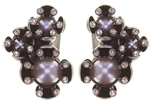 image pour Boucles d'oreilles Clip Petit Fleur de Bloom Baiser Rosé Beige 