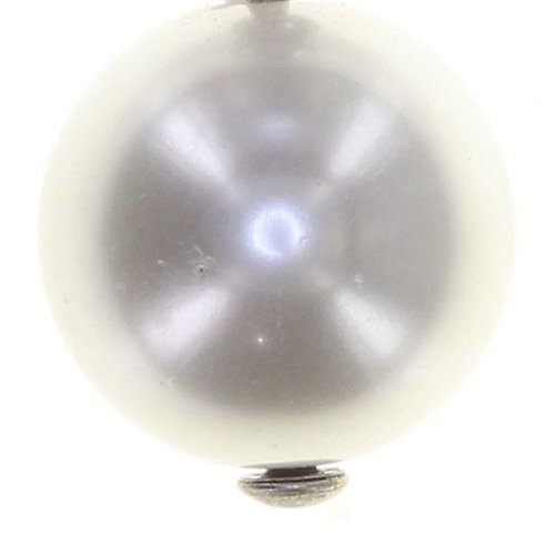 image for Earring Stud Dangling Pearl Shadow White crystal 