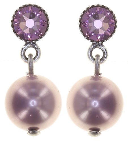 image for Earring Stud Dangling Pearl Shadow Pink light amethyst 