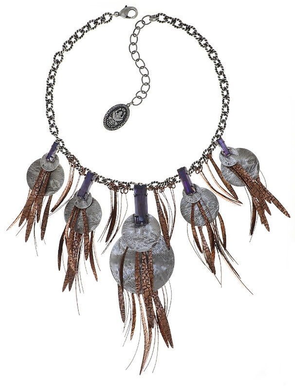 image for Necklace Collier Global Glam copper blue  