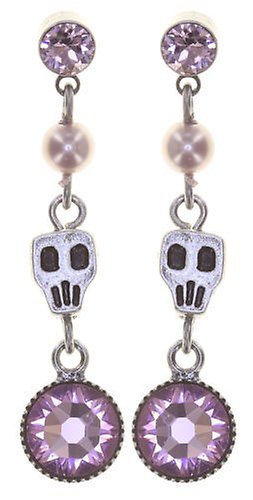 image for Earring Stud Dangling Pirates in Paris Pink light amethyst 