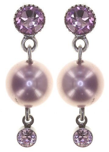 image for Earring Stud Dangling Pearl Shadow Pink light amethyst 