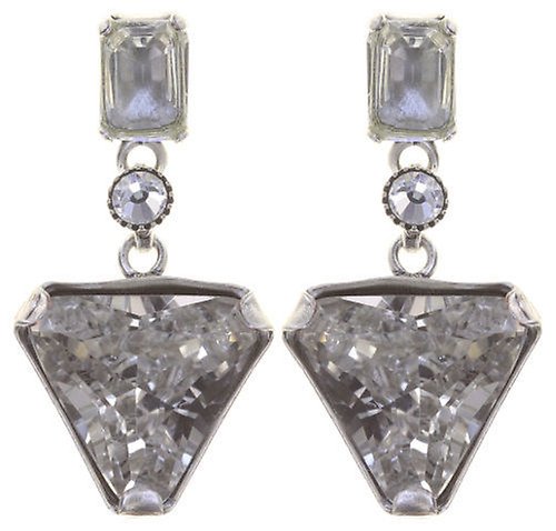 image for Earring Stud Dangling Mix the Rocks Crystal White white 