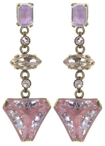 image for Earring stud dangling Mix the Rocks Crystal Blush Beige 