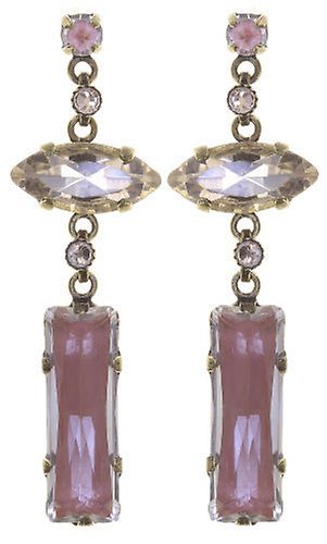 image pour Clou d'oreille pendant Mix the Rocks Rose Cristal Beige 