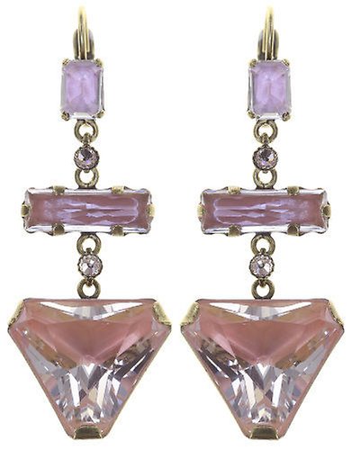 image pour Boucles d'oreilles Eurowire pendantes Mix the Rocks Rose Cristal Beige 
