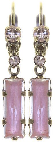 image pour Boucles d'oreilles Eurowire pendantes Mix the Rocks Rose Cristal Beige 