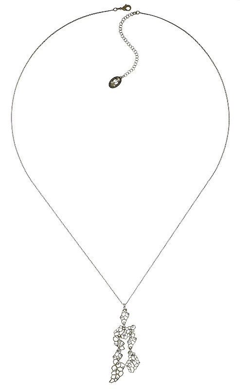 image for Necklace Pendant (Long) Textures Under The Sea crystal white 