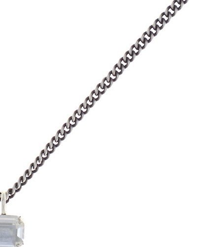 image for Necklace Pendant (Long) Mix the Rocks Crystal White white 