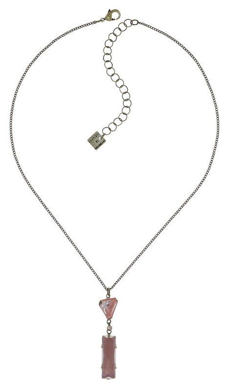 Bild für Halskette mit Anhänger Mix the Rocks Kristallrosa Beige 