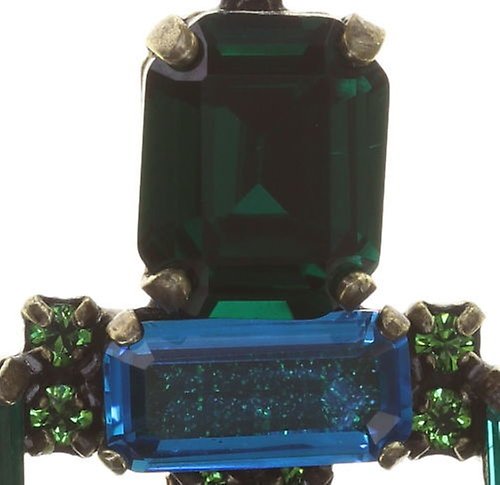 image pour Clou d'oreille pendant Empire States Incas Bleu / Vert  