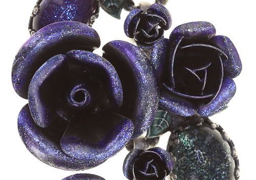 image for Earring Stud Dangling They Call Me The Wild Rose Blue / Lila  