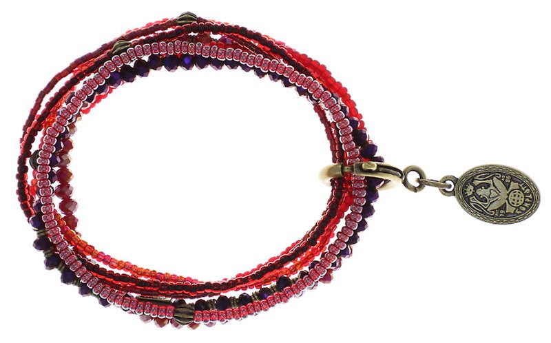 image pour Bracelet élastique Petit Glamour d´Afrique Rose Foncé  