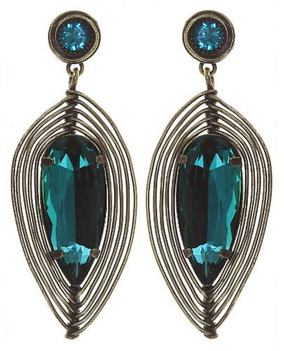 image for Earring stud dangling Amazonia Blue / Green  size M