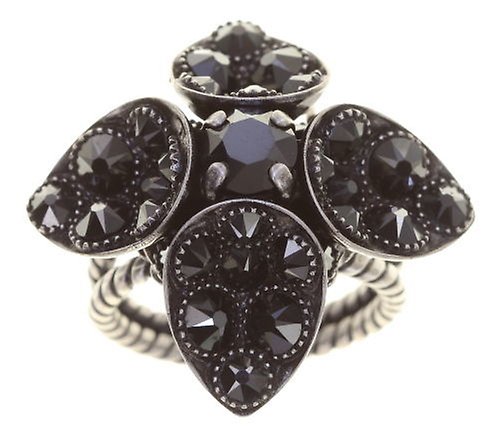 image pour Anneau Tears of Joy Noir Glacé jet hematite size S