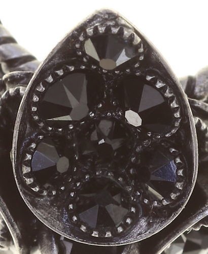 image for Ring Tears of Joy Icy Black jet hematite size S