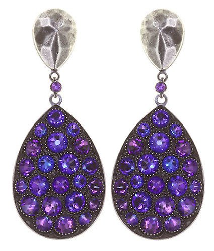 image pour Clou d'oreille pendant Tears of Joy Lila crystal heliotrope size L