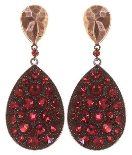 image for Earring stud dangling Tears of Joy Coralline scarlet size L