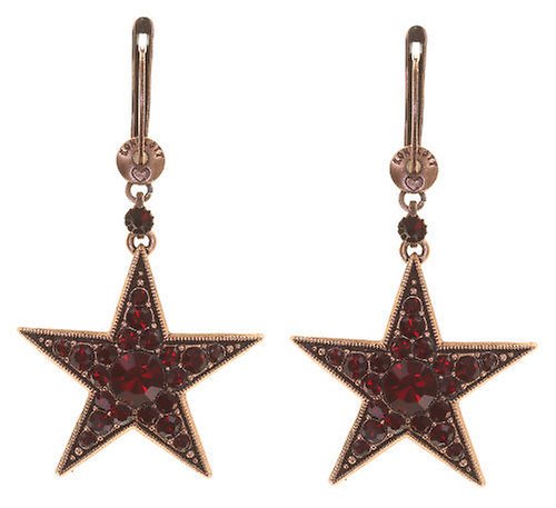 image for Earring dangling Dancing Star Red  size L