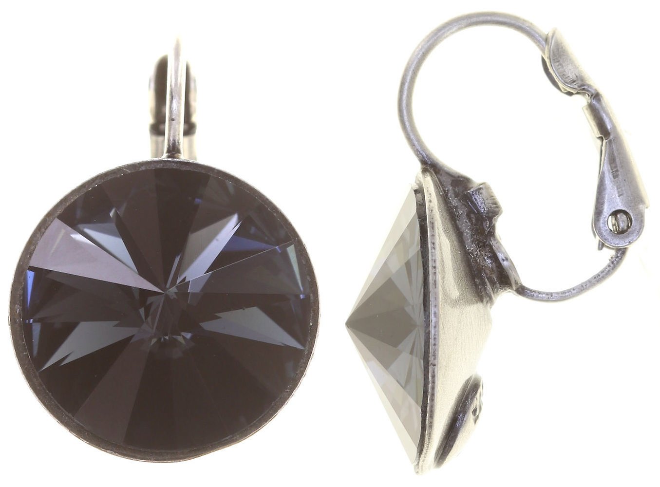 image pour Boucles d'oreilles Eurowire Rivoli Noir graphite 14mm