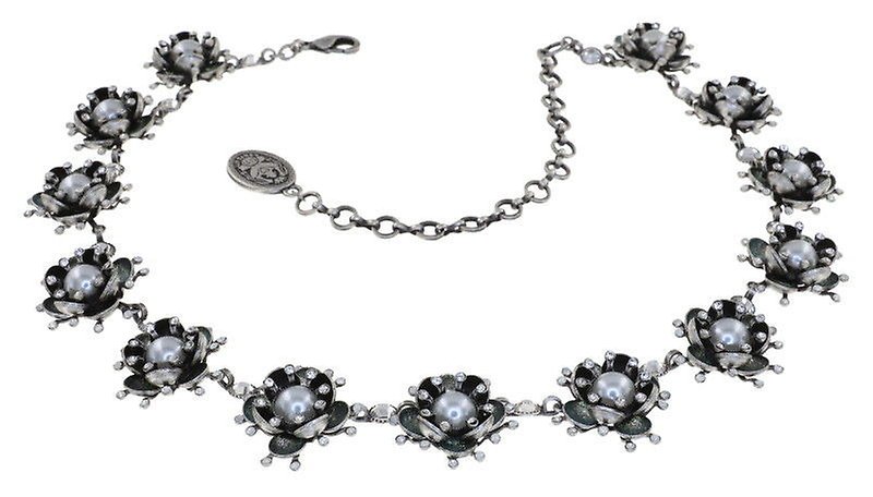 image for Necklace Collier Petit Fleur de Bloom Dragonfly white 