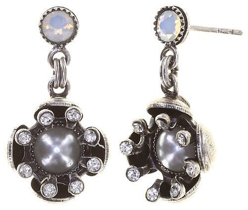 image for Earring Stud Dangling Petit Fleur de Bloom Dragonfly white 