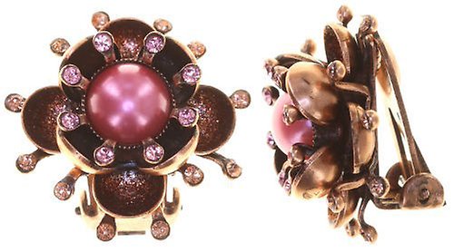 image pour Boucles d'oreilles Clip Petit Fleur de Bloom Délice Rose Pink 