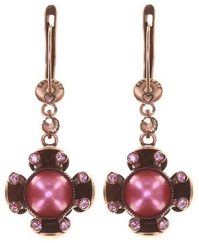 image pour Boucles d'oreilles pendantes Petit Fleur de Bloom Délice Rose Pink 