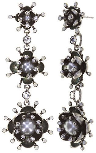 image for Earring Stud Dangling Petit Fleur de Bloom Dragonfly white 