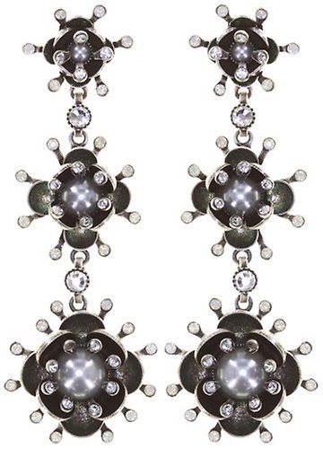 image for Earring Stud Dangling Petit Fleur de Bloom Dragonfly white 