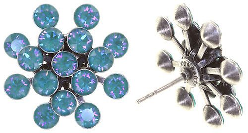 image pour Clou d'oreille Magic Fireball Turquoise Eau crystal laguna de lite Classic Size (21mm Ø)