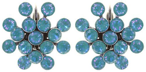 Bild für Ohrringe mit Brisur Magic Fireball Wassertürkis crystal laguna de lite Classic Size (21mm Ø)