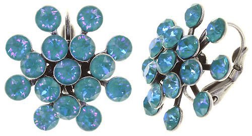 image for Earring Eurowire Magic Fireball Water Turquoise crystal laguna de lite Classic Size (21mm Ø)