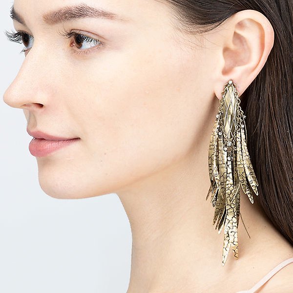image pour Boucle d'oreille Clip pendante Global Glam Blanc crystal silver shade 