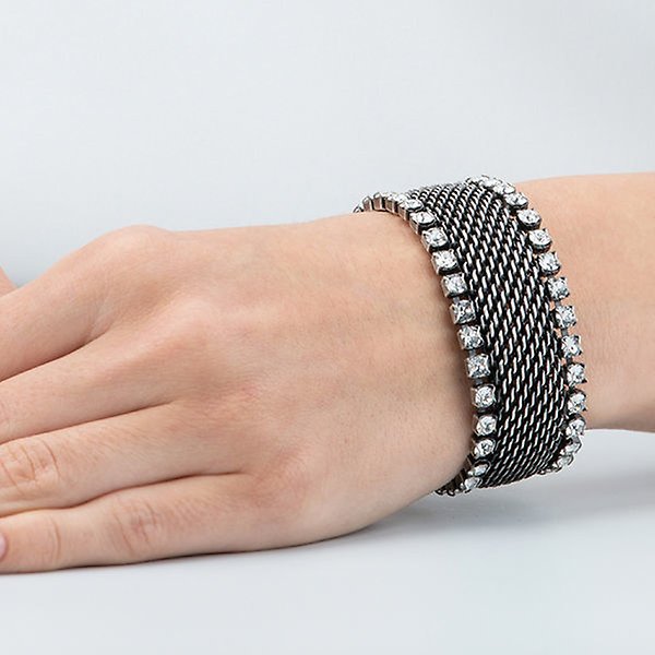 Bild für Armband Rock 'n' Glam weiß Kristall 