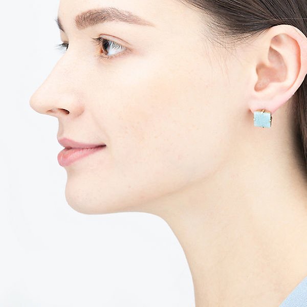 image for Earring Stud Cleo Light Blue  